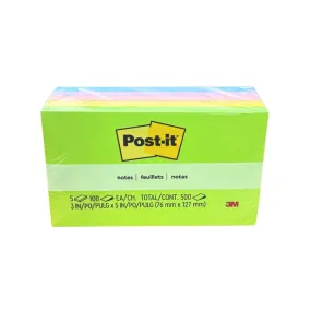 3M Post-it 3" X 5" Jaipur Collection Notes 5 Pads/Pack