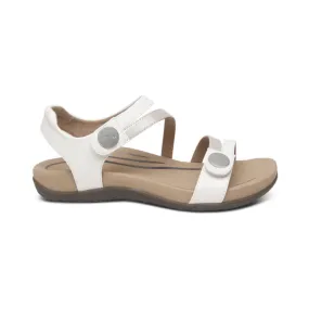 Aetrex Women's Jess Adjustable Strap Sandal White