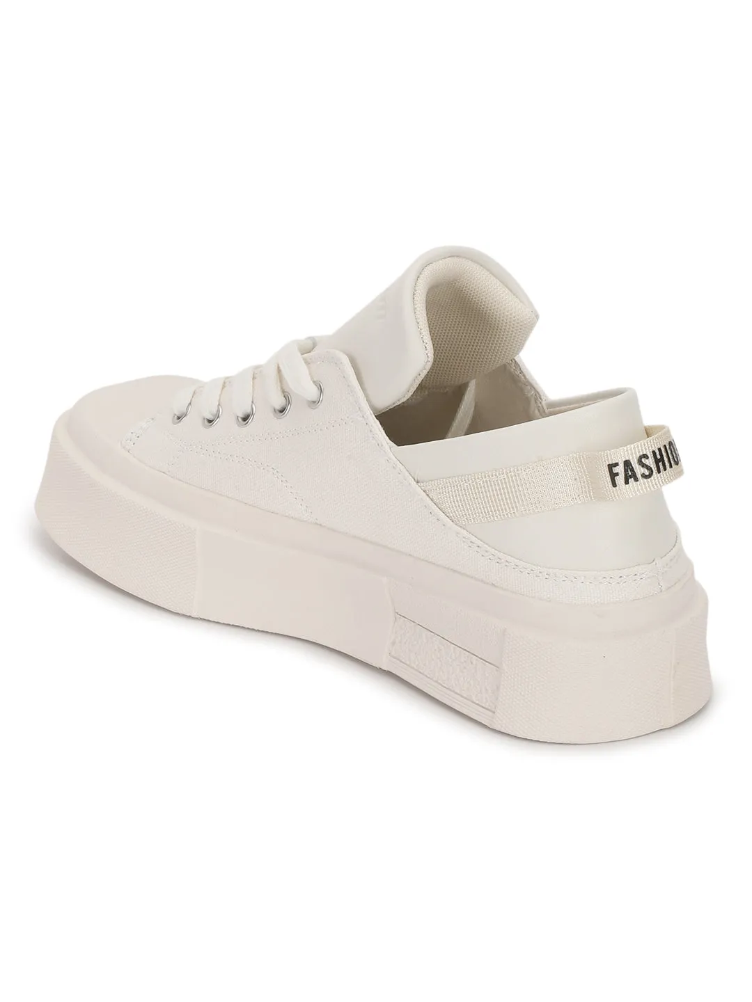 Beige Canvas Stylish Lace-Up Sneakers (TC-RS3700-BEIG)