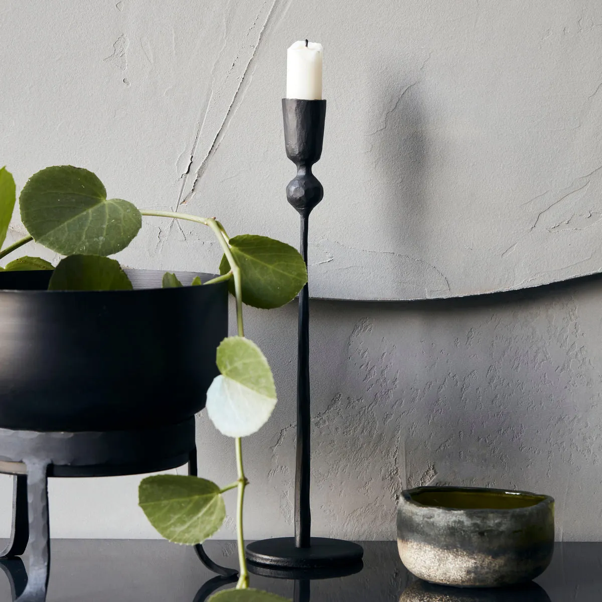 Black Iron Slim Candle Holders