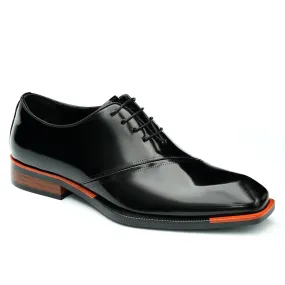 Black three-hole oxford shoes