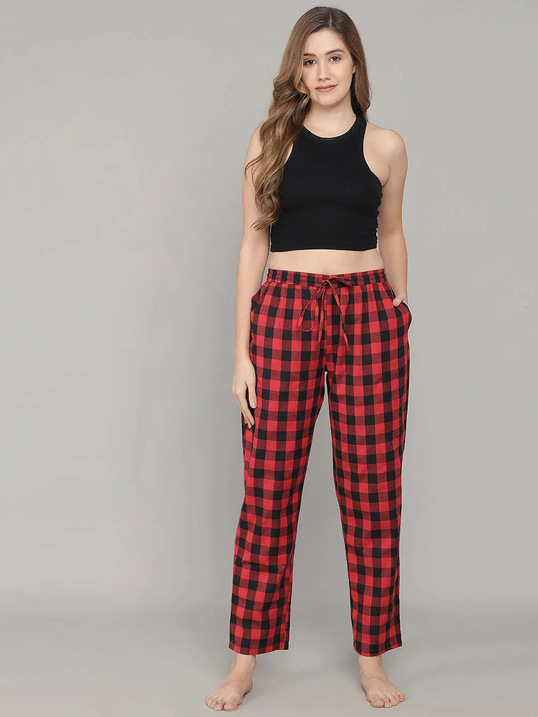 Comfy Checks Pyjama - Red & Black