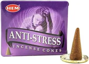 Cones - Hem Anti Stress Fragrance Incense Cones - Indian Dhoop 12 Pocket