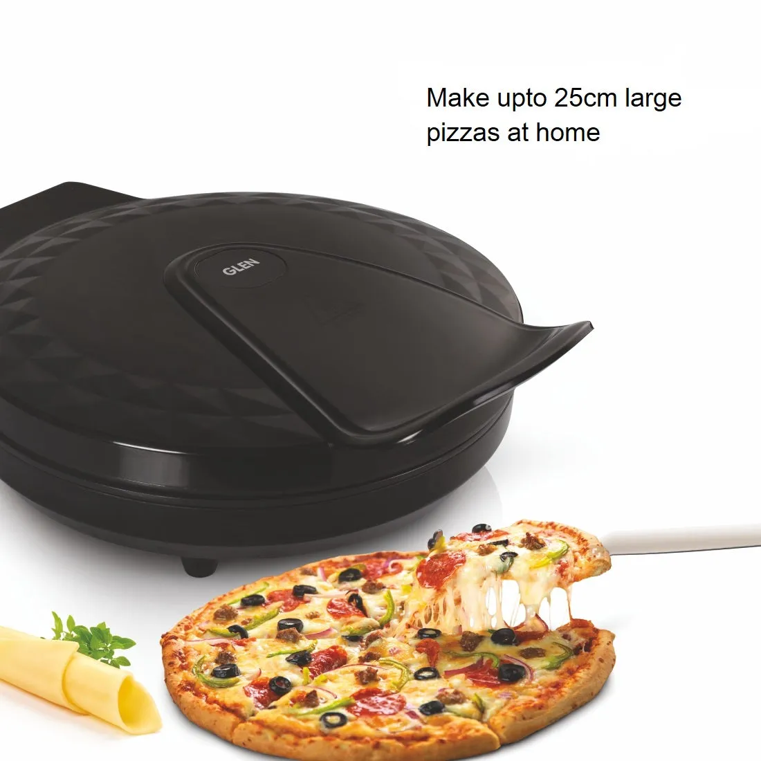 Electric Pizza Grill and Crepe Maker with 180-Degree Opening, Non-Stick Coating, 1200w - Silver (3033 PG)