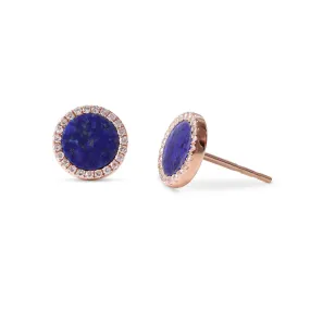 EMILY LAPIS LAZULI AND DIAMOND STUD EARRINGS