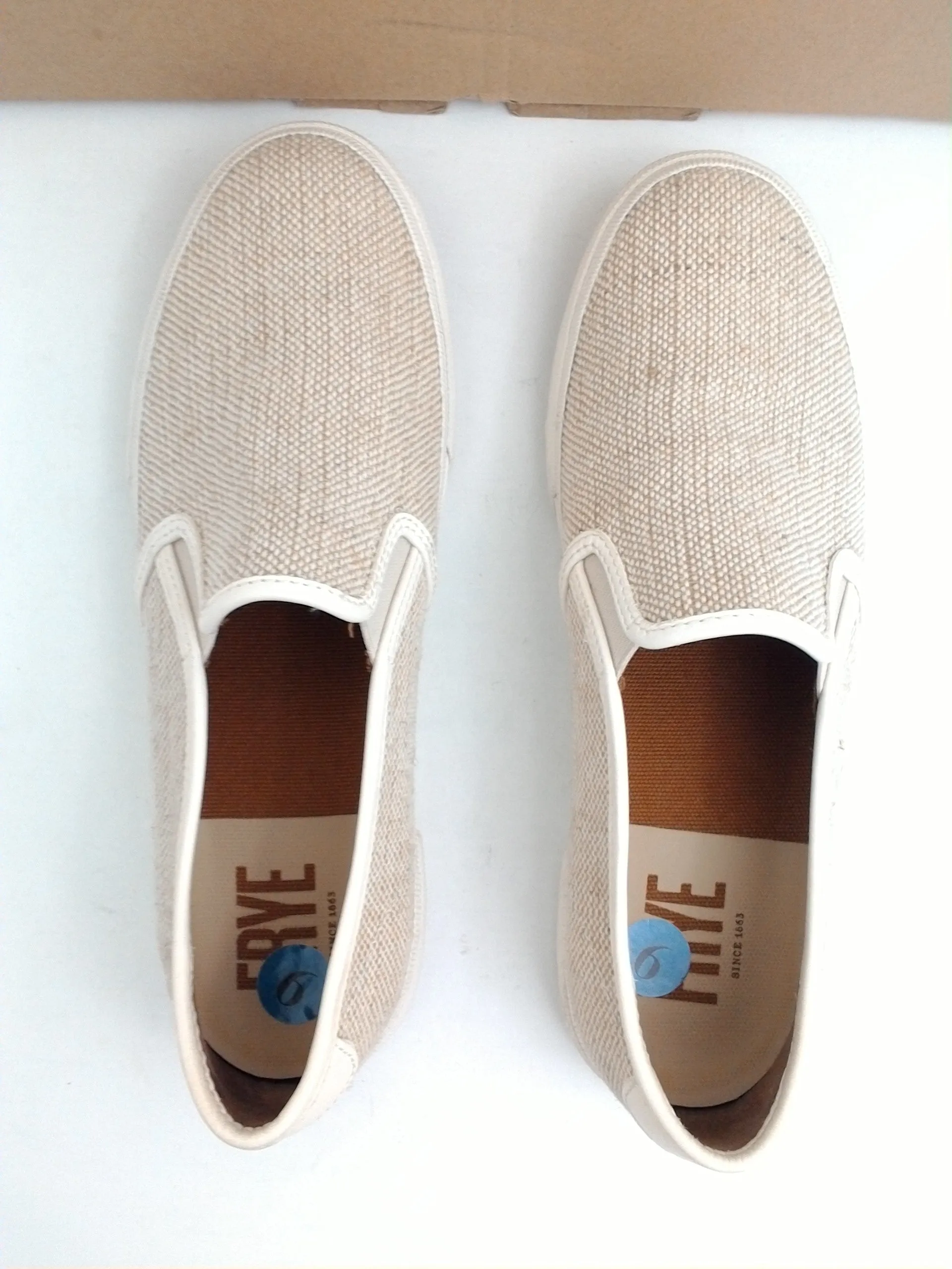 Frye Women's Gia Canvas Slip On Sneakers Off White Size 6.5, 9