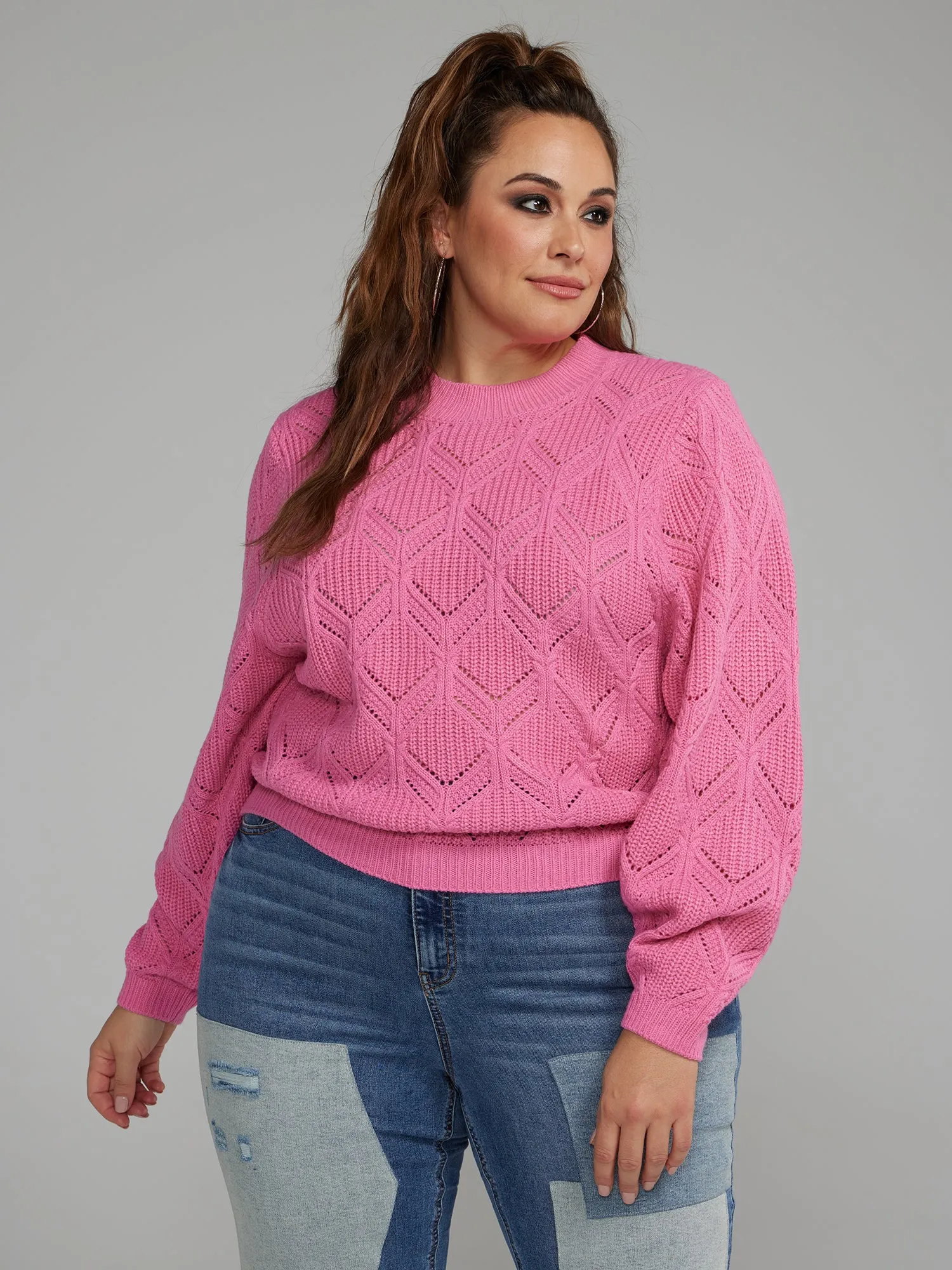 Geo Stitch Pullover Sweater