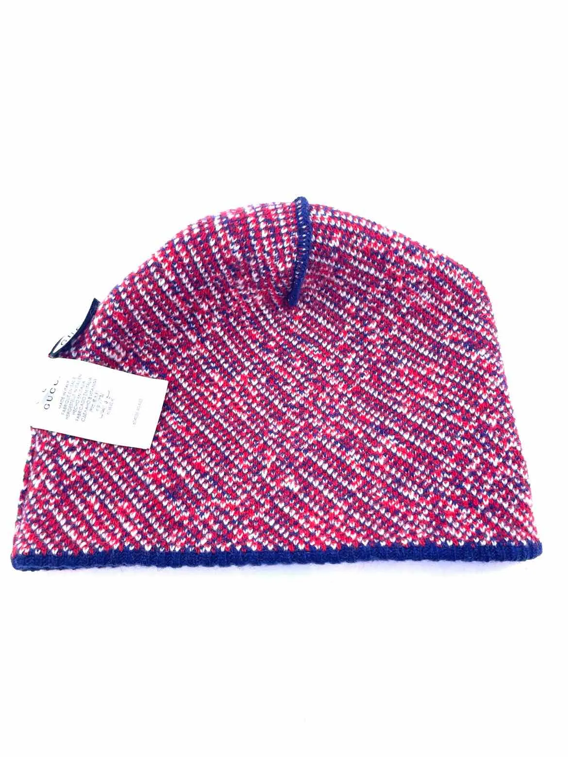 GUCCI Navy, red Knit Monogram Hat