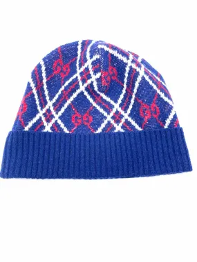 GUCCI Navy, red Knit Monogram Hat