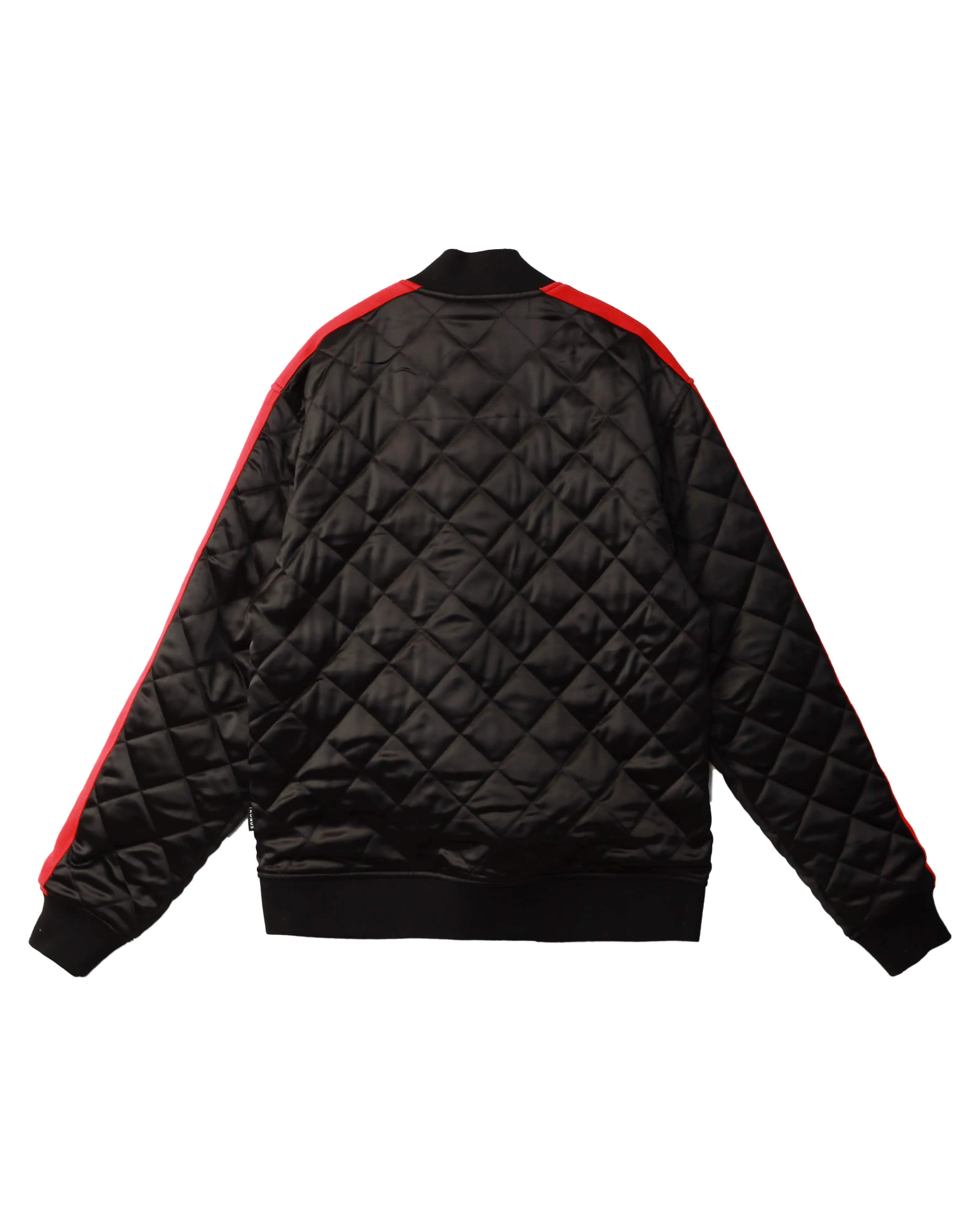 Konus Men's Quilted Satin Jacket in Black