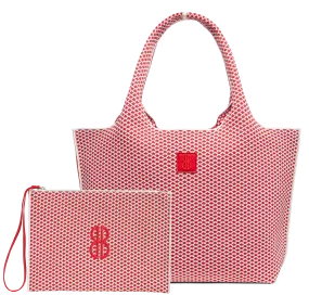 Large - Red Diamond tote with pouch