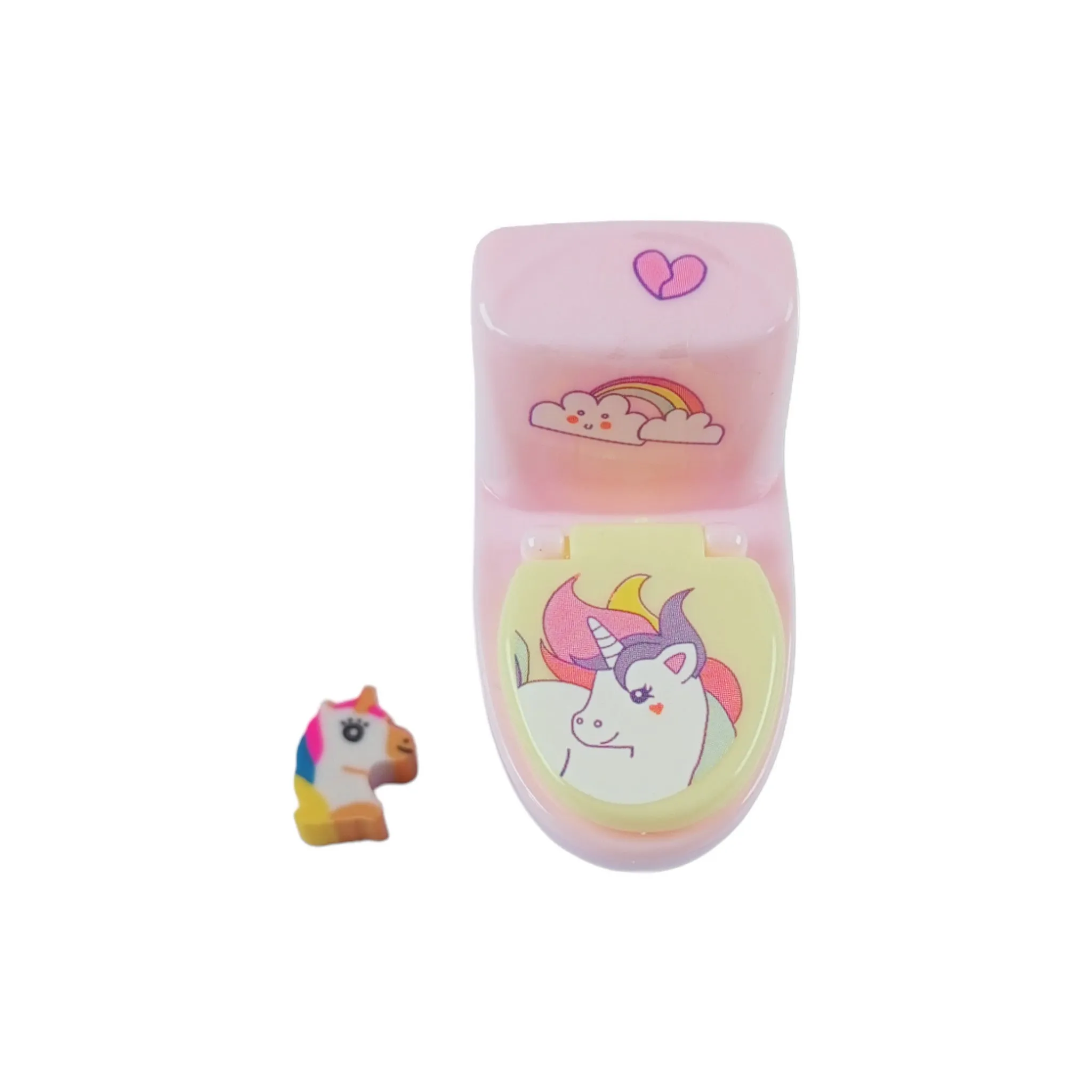 Miniature Pot Style Sharpener with Unicorn Eraser for School Kids, Students