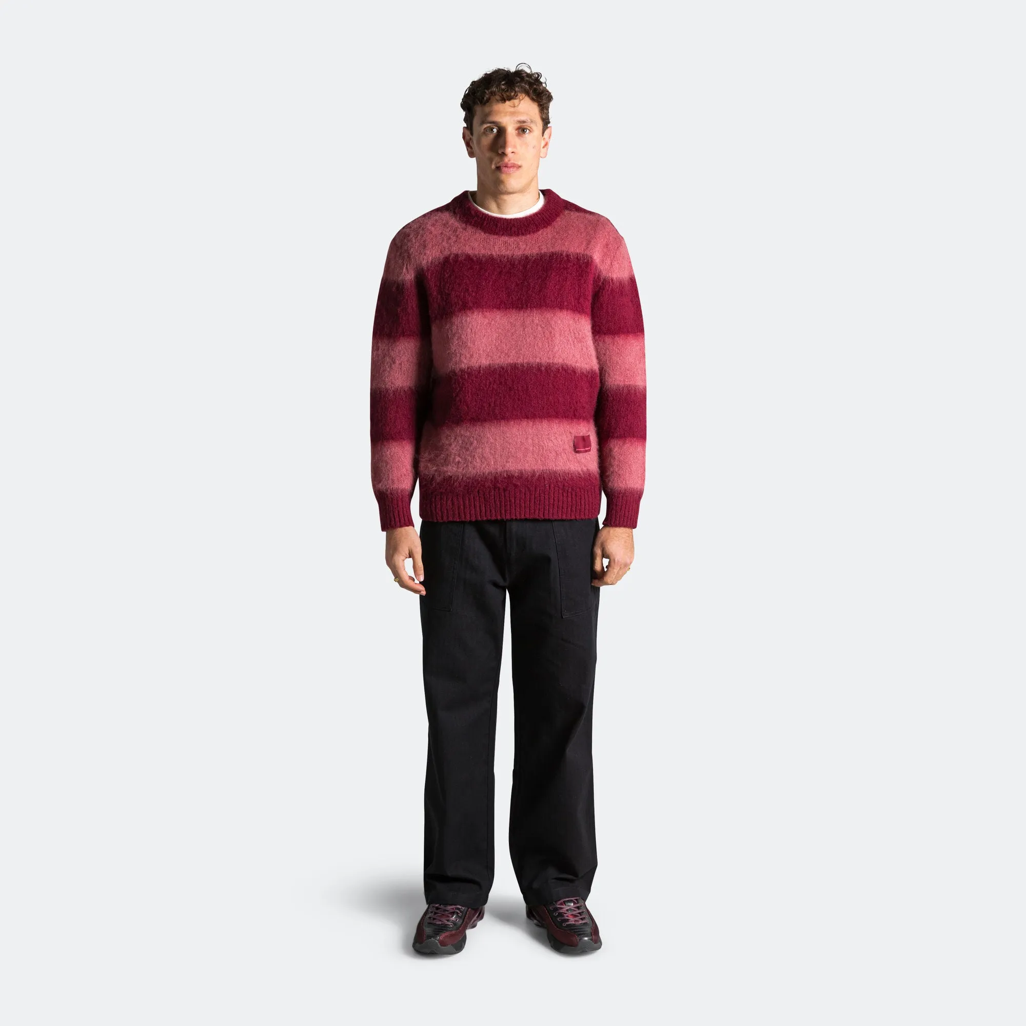 Mohair Striped Knit - Rose