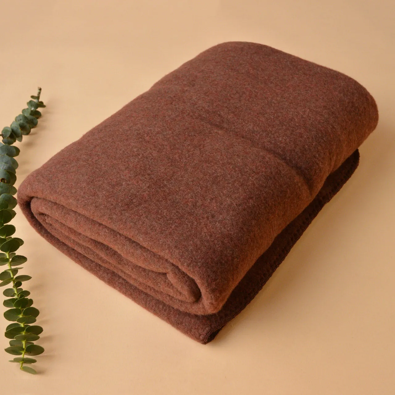 Organic Merino Wool Fleece Blanket - Cinnamon (180x150cm)