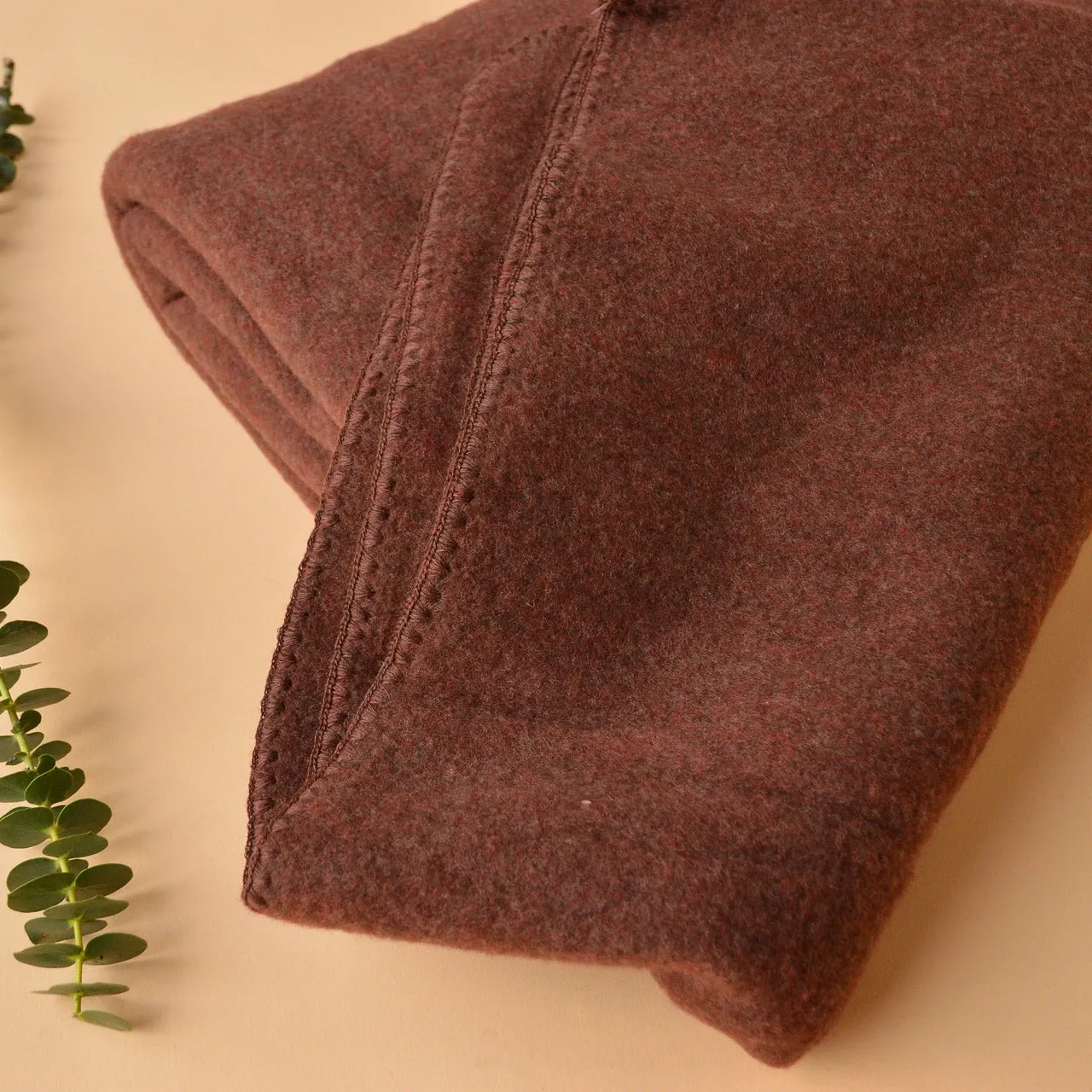 Organic Merino Wool Fleece Blanket - Cinnamon (180x150cm)