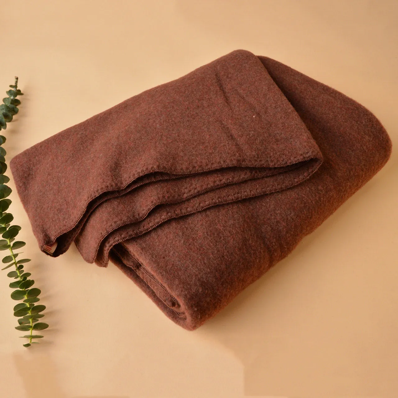 Organic Merino Wool Fleece Blanket - Cinnamon (180x150cm)