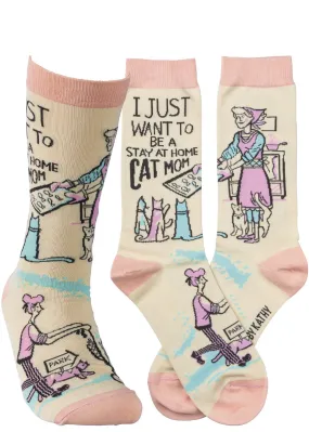 Stay At Home Cat Mom Socks