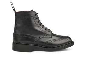 Stephy Brogue Boot - BLACK