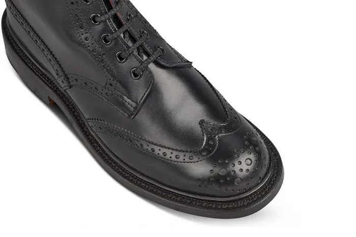 Stephy Brogue Boot - BLACK