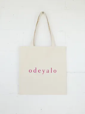 TOTE bag in natural & fuchsia